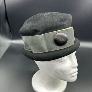 Peachfelt New York‎ Black Felt Vintage Hat USA Union Label Henry Pollax